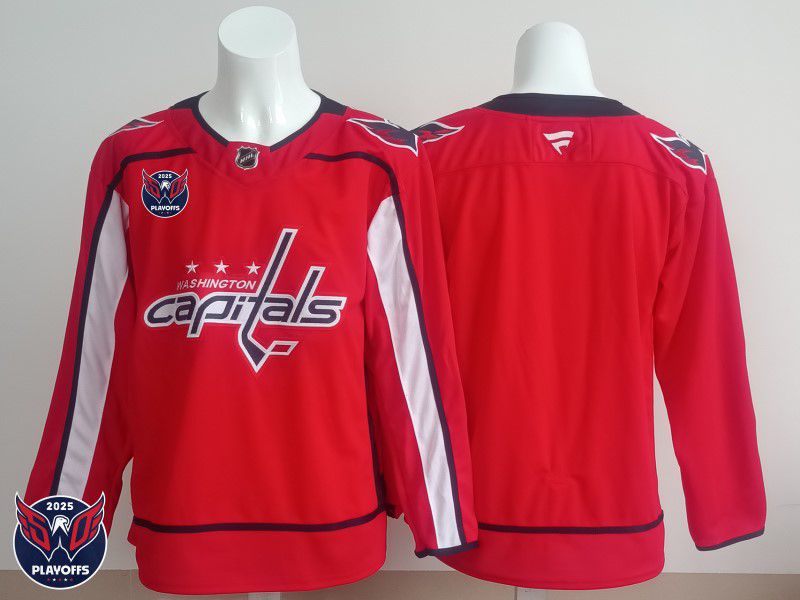 Men 2025 Washington Capitals Blank Red Fanatics Home Premium NHL Jersey style 2->washington capitals->NHL Jersey